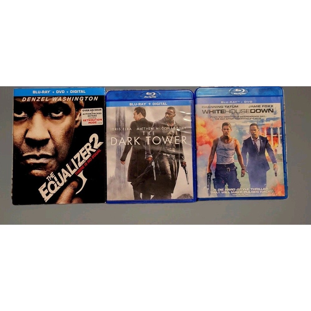 BLU-RAY DVD SPECIAL 3PK: EQUALIZER 2, DARK TOWER & WHITE HOUSE DOWN! ACTION !